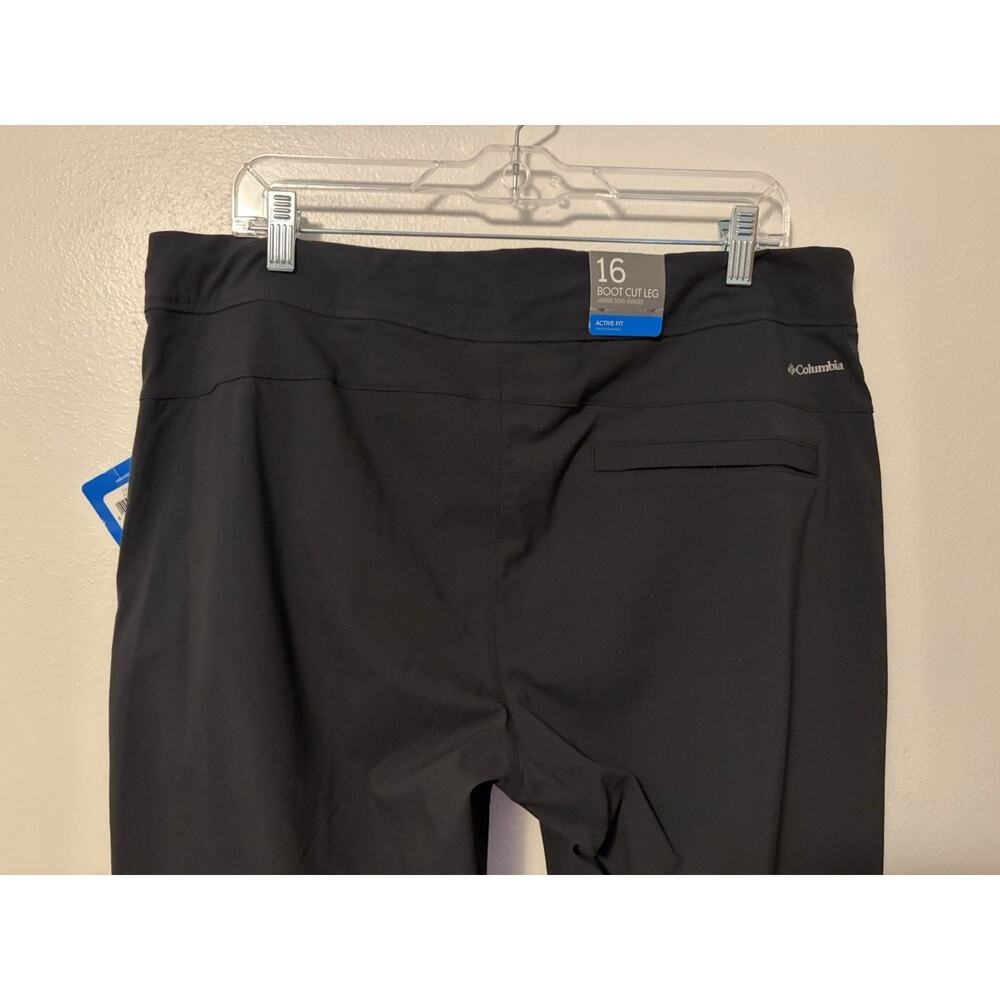 Columbia Anytime Outdoor Boot Cut Pants Women 16 Black Omni Shield Hiking New - Picture 4 of 11
